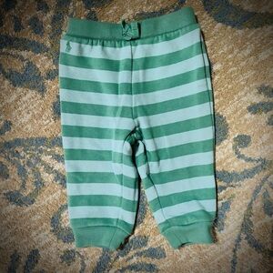 EUC Ralph Lauren Green Striped Jogger Pant 12 Months Unisex